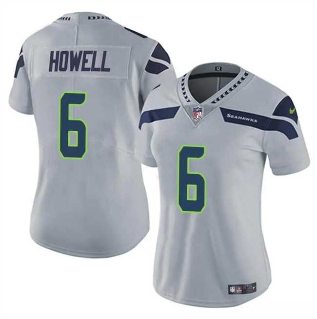 Women%27s Seattle Seahawks #6 Sam Howell Gray Vapor Limited Stitched Jersey Dzhi->women nfl jersey->Women Jersey